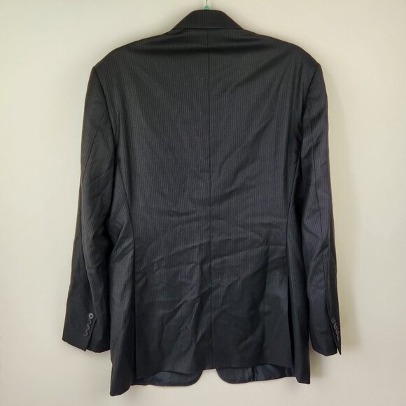 Brooks Brothers 1818 Milano Slim Saxxon Wool Blazer Black Pinstripe 42L - Picture 2 of 15